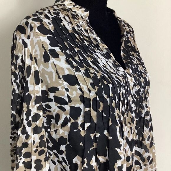 Calvin Klein Women Leopard Print Blouse Size Medium - Picture 1 of 10